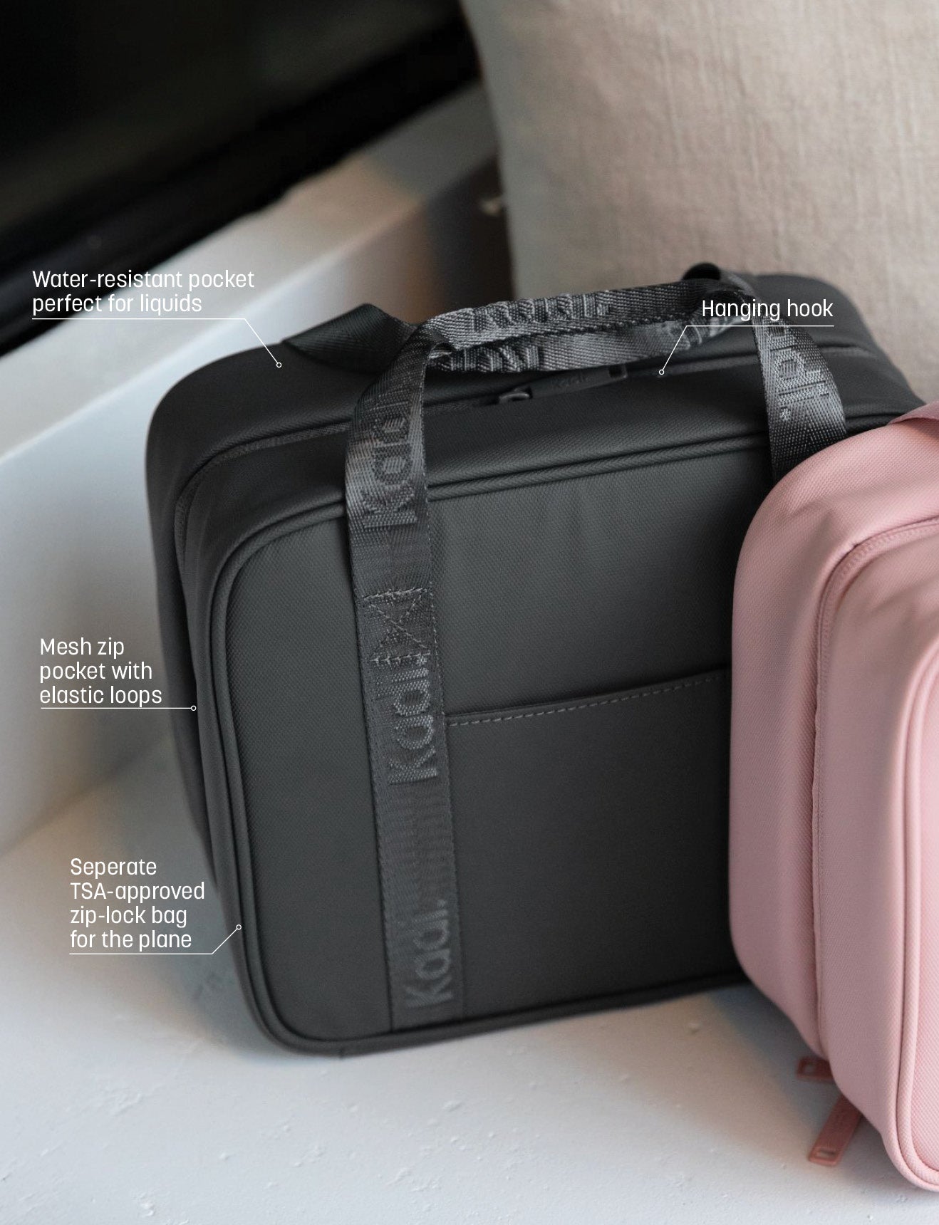 Multi-purpose Toiletry Bag in Charcoal