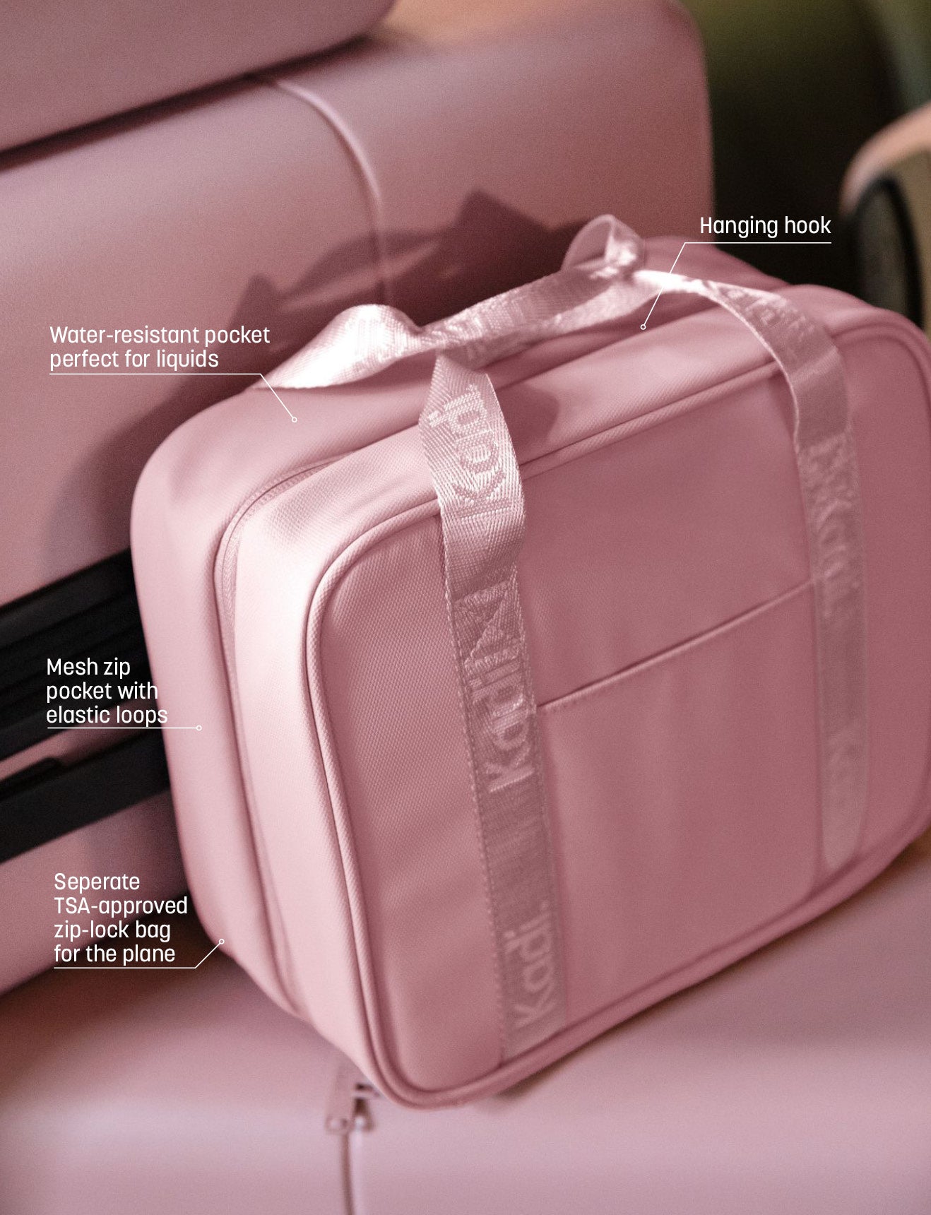 Multi-purpose Toiletry Bag in Dusty Pink