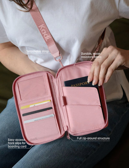 Travel Wallet in Dusty Pink