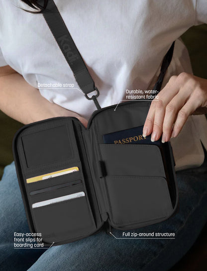 Travel Wallet in Charcoal